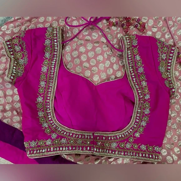 Hot Pink / Purple Lengha (Indian Dress) - Picture 4 of 10